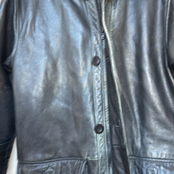 Leather Jacket with Removable Fleece Collar Sz S - Picture 4 of 7